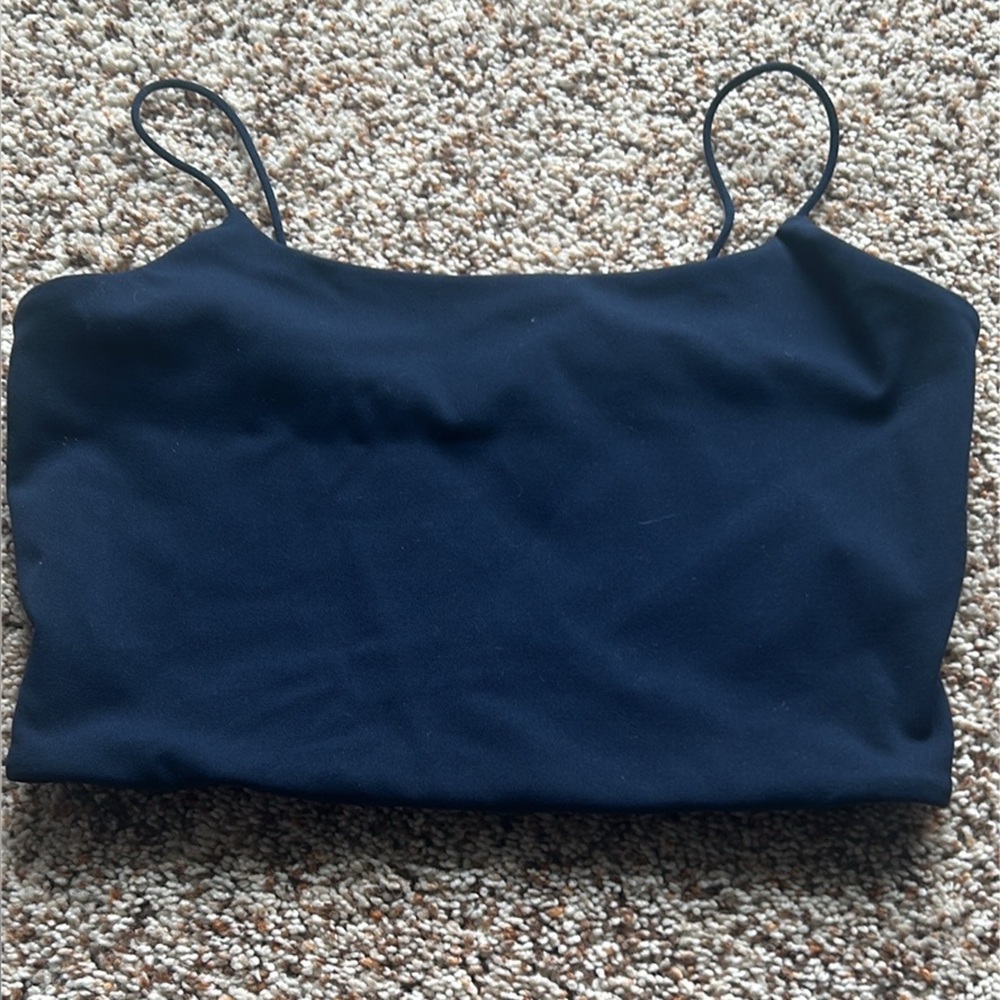 Garage Blue Super Cropped Tank Top Spaghetti Strap Micro Crop Cami